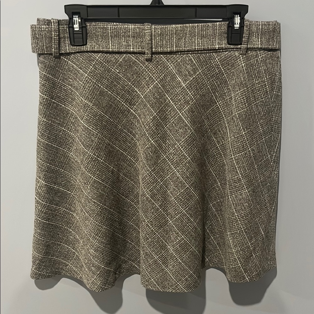 LOFT Plaid A-Line Skirt with Belt - Picture 4 of 10
